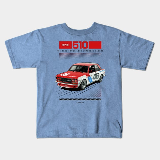 BRE DATSUN 510 Kids T-Shirt by Ajie Negara